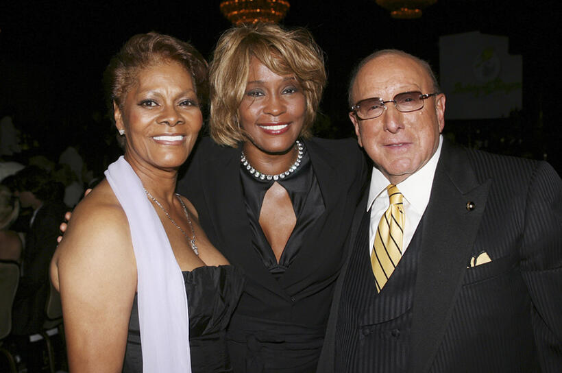 Singer Dionne Warwick, Whitney Houston and producer Clive Davis at the 15th Annual Ella Awards in California.