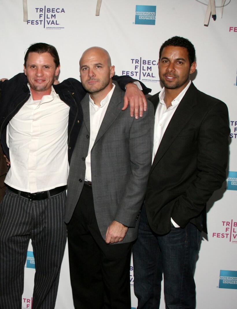 Jonas Bull, Matthew Anderson and Jon Huertas at the premiere of "The Objective" during the 2008 Tribeca Film Festival.