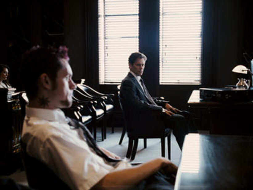 Nick Hume (Kevin Bacon) stares down young gang member Joe Darley (Matt O’Leary) in "Death Sentence."