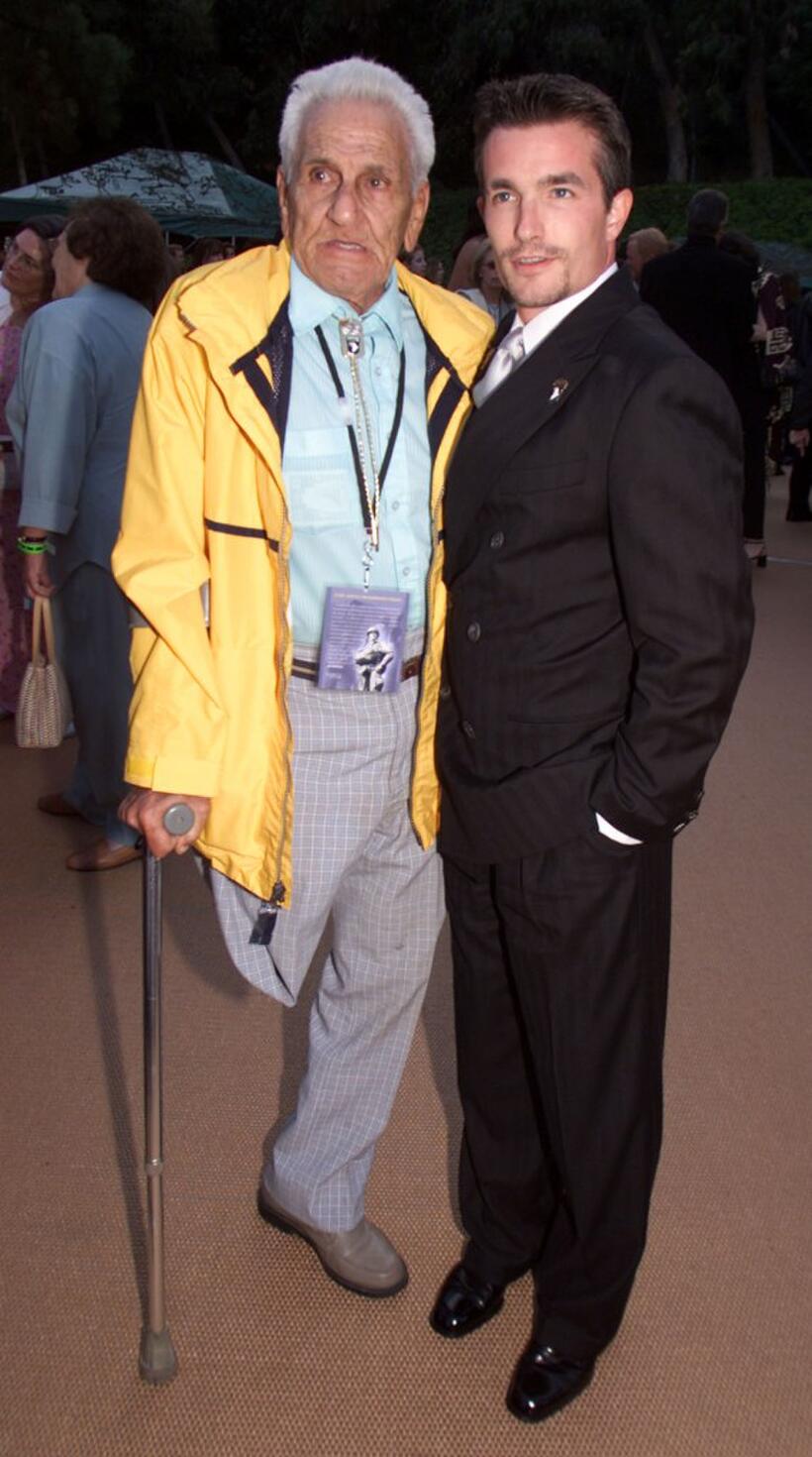William Guarnere and Frank John Hughes at the premiere of "Band of Brothers."