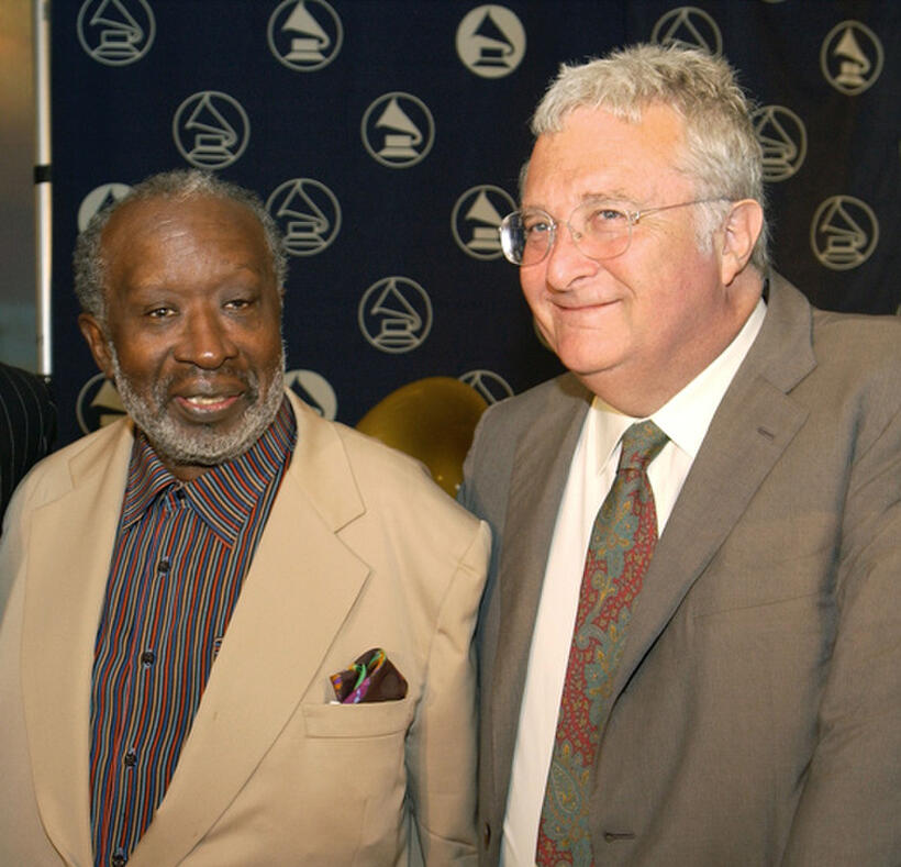 Clarence Avant and Randy Newman at the Los Angeles Chapter of the Recording Academy's 2003 Membership Awards luncheon in California.