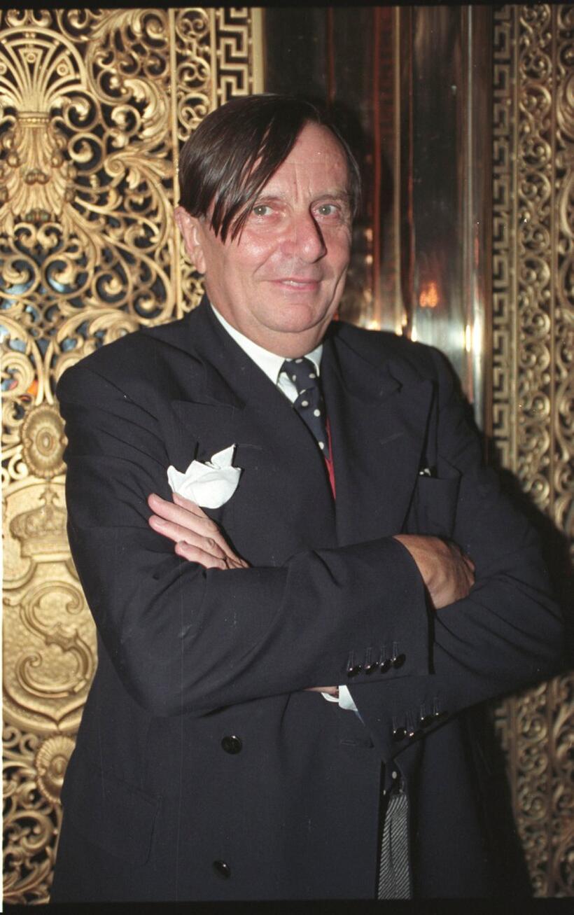 Barry Humphries at the cocktail party to announce his new show.