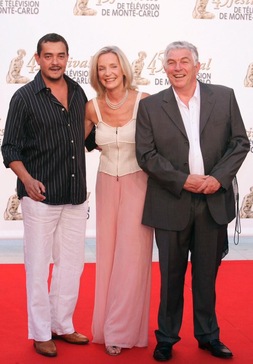 Stephane Slima, Marie-Christine Adam and Jean-Claude Bouillon at the TF1 party during the 45th Television Festival of Monte Carlo.