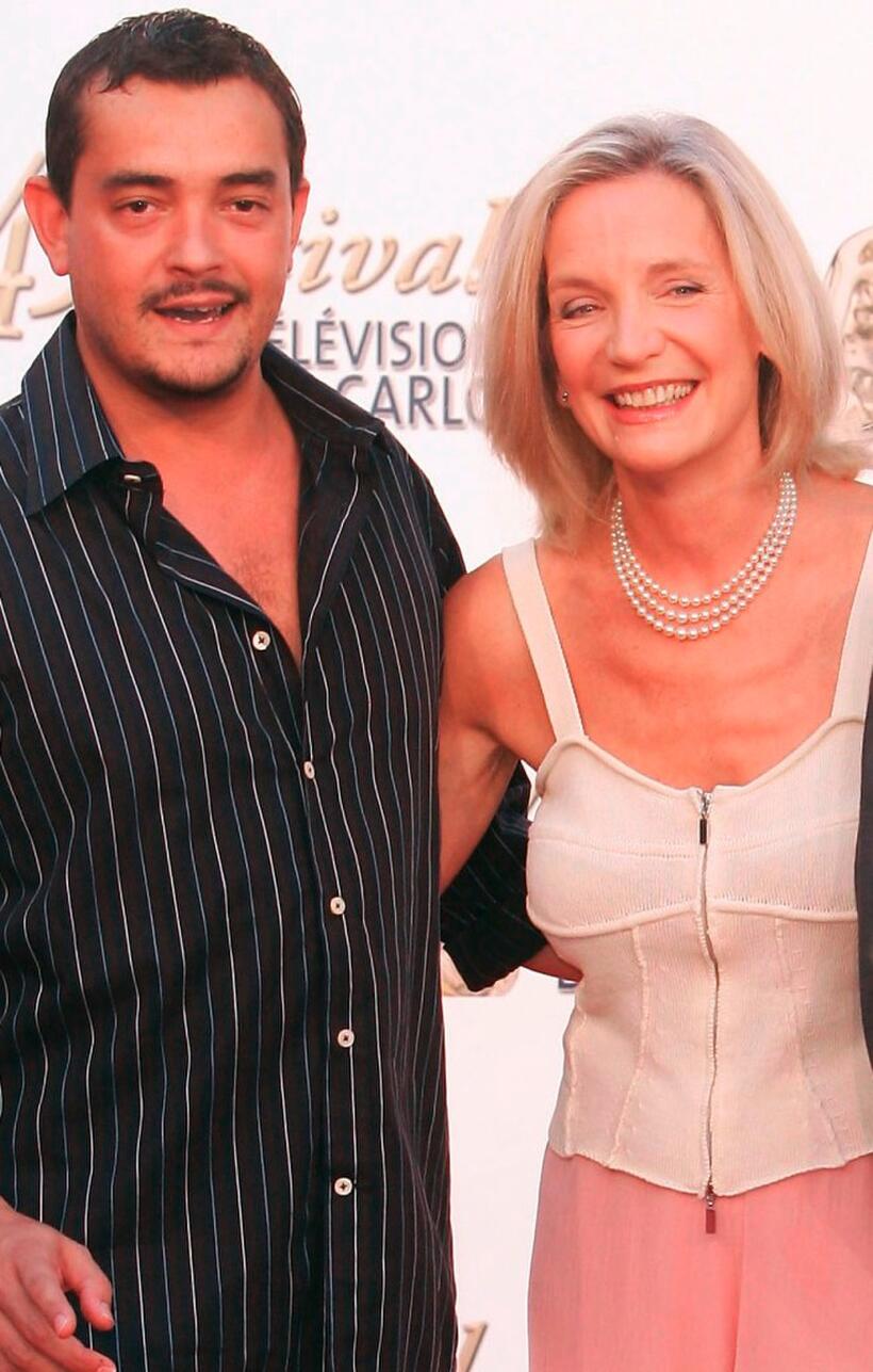 Stephane Slima and Marie-Christine Adam at the TF1 party during the 45th Television Festival of Monte Carlo.
