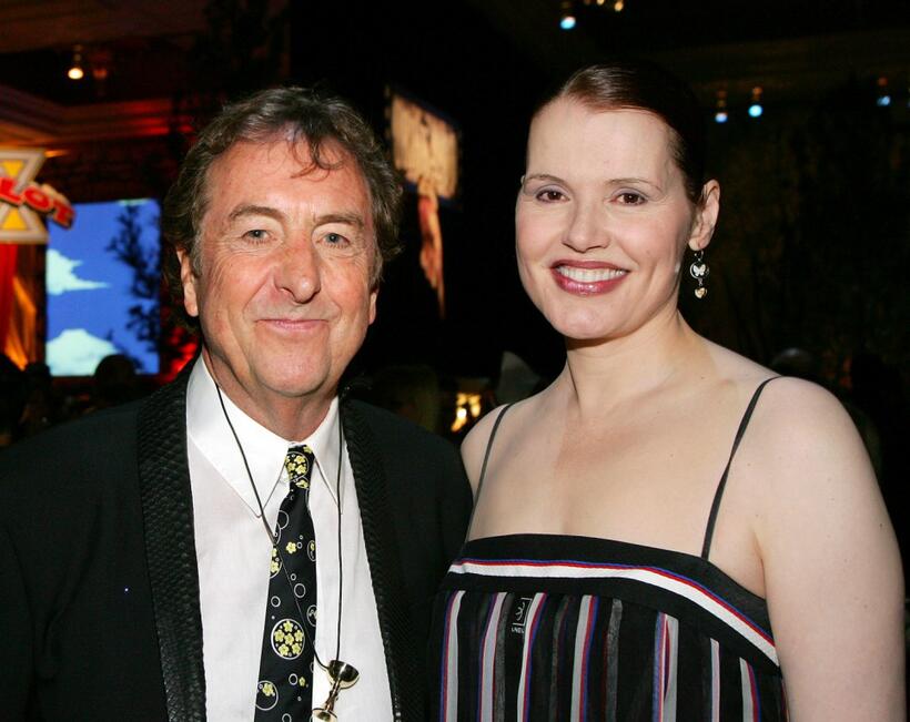Eric Idle and Geena Davis at the after party of the premiere of "Monty Python's Spamalot."
