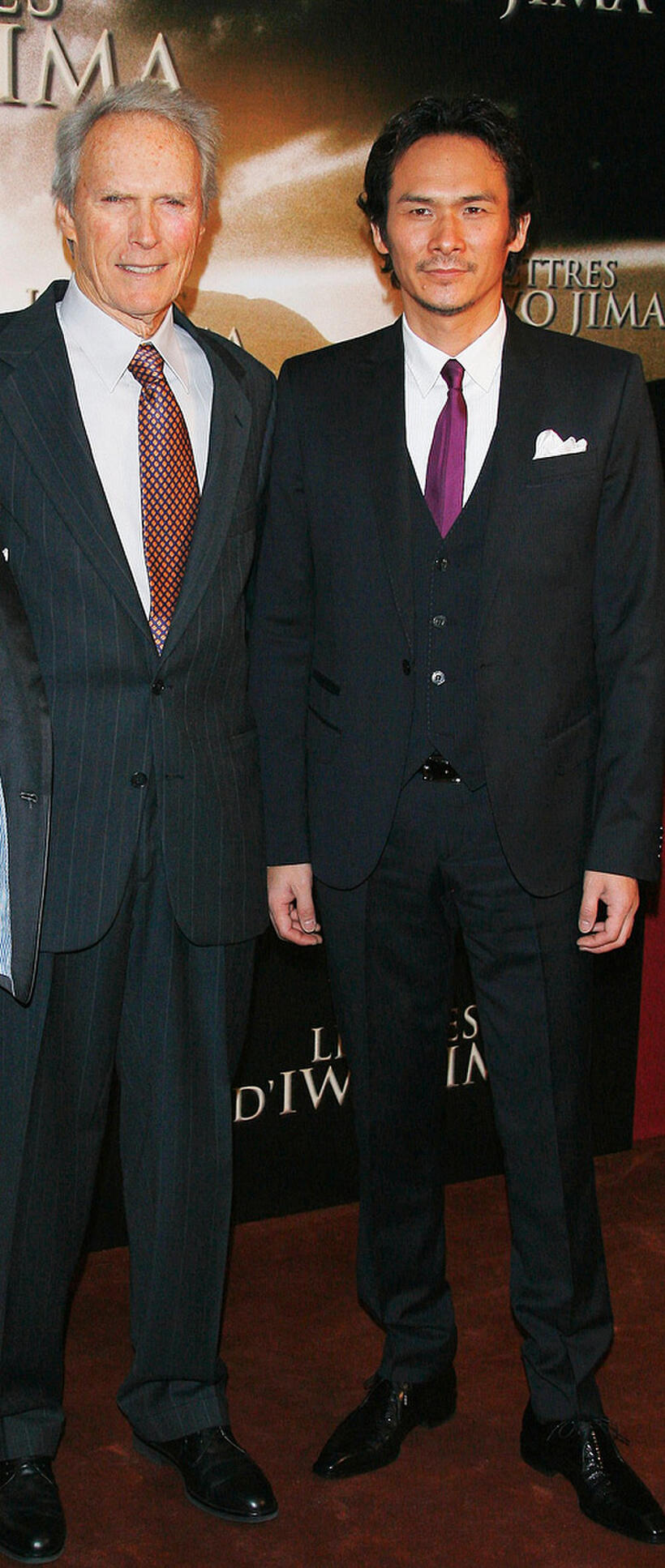 Director Clint Eastwood and Tsuyoshi Ihara at the France premiere of "Letters From Iwo Jima."