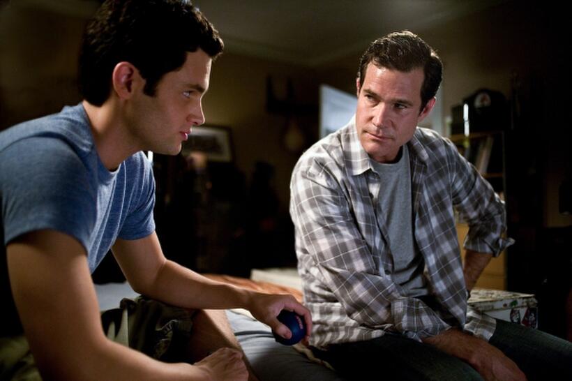 Penn Badgley and Dylan Walsh in "The Stepfather."
