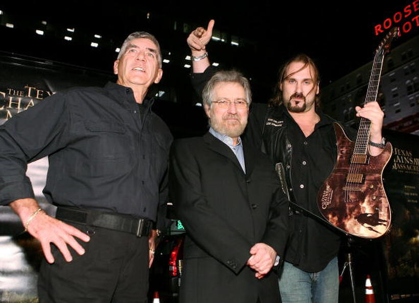R. Lee Ermey, Tobe Hooper and Andrew Bryniarski at the premiere of "Texas Chainsaw Massacre: The Beginning."