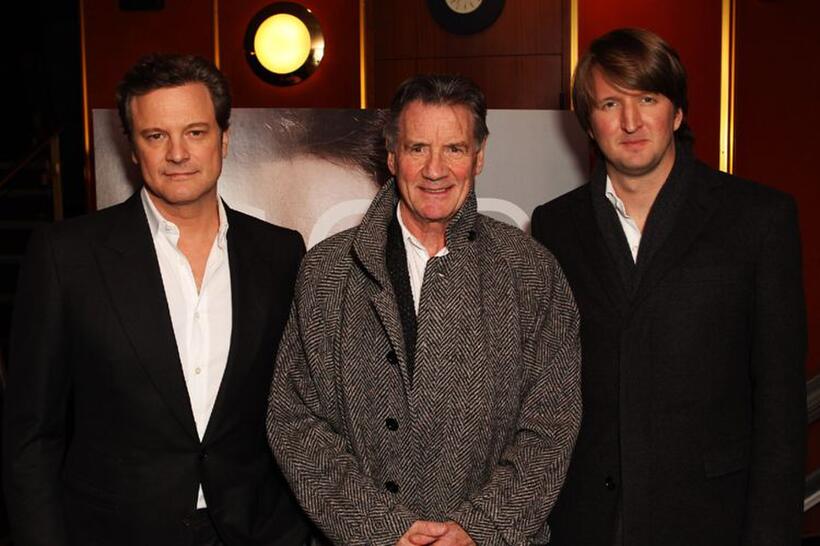 Colin Firth, Michael Palin and Tom Hooper at the charity screening of "The Kings Speech."