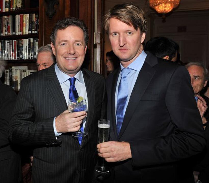 Piers Morgan and Tom Hooper at the luncheon to honor "The King's Speech."