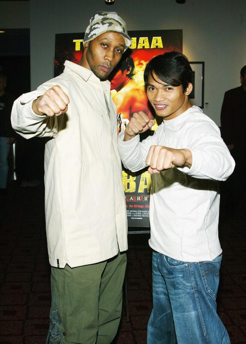The Rza and Tony Jaa at the screening of "Ong-Bak: The Tai Warrior."
