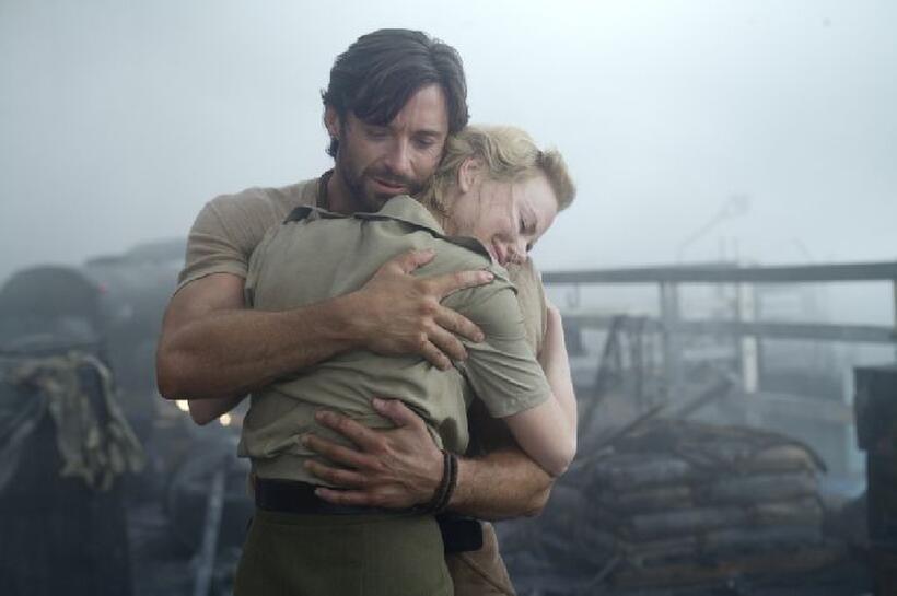Hugh Jackman as The Drover and Nicole Kidman as Sarah in "Australia."