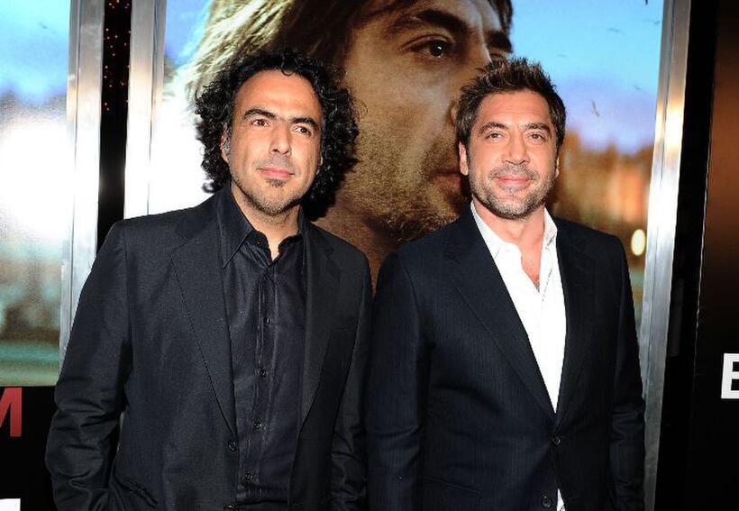 Alejandro Gonzalez Inarritu and Javier Bardem at the Los Angeles premiere of "Biutiful."