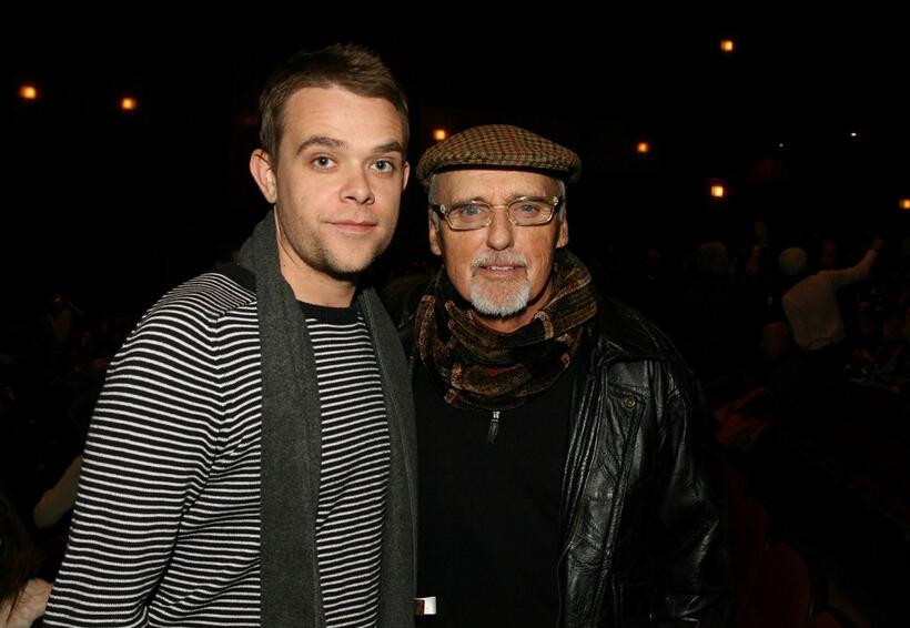 Dennis Hopper and Nick Stahl at the premiere of "Sleepwalking" at the CineVegas luncheon held at Fin Restaurant during the 2008 Sundance Film Festival.