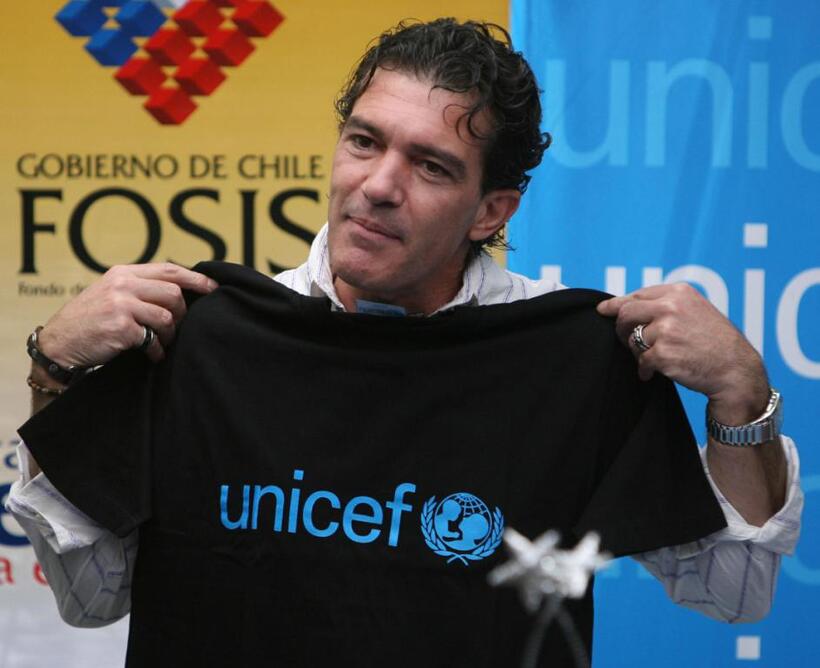 Antonio Banderas at the UNICEFs Puente program.