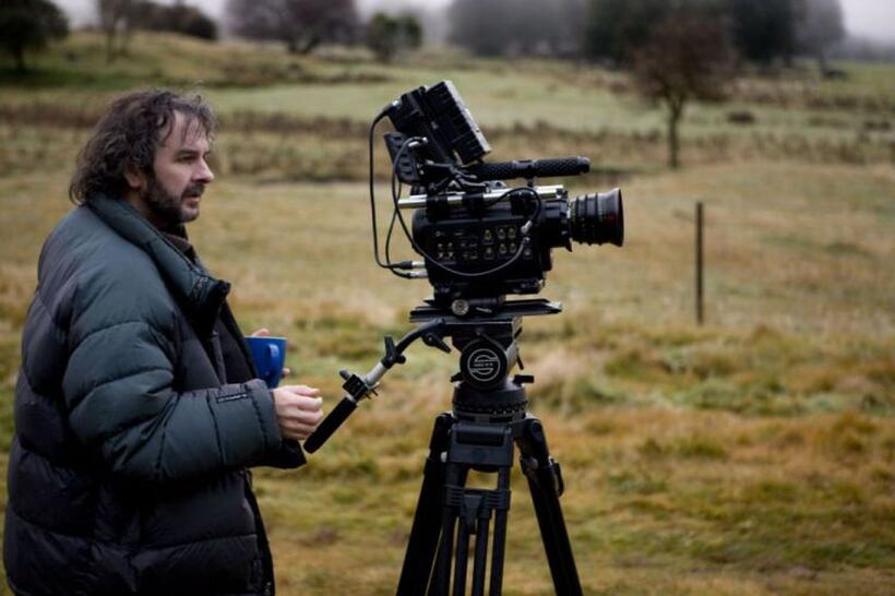 Peter Jackson on the set of "The Lovely Bones."