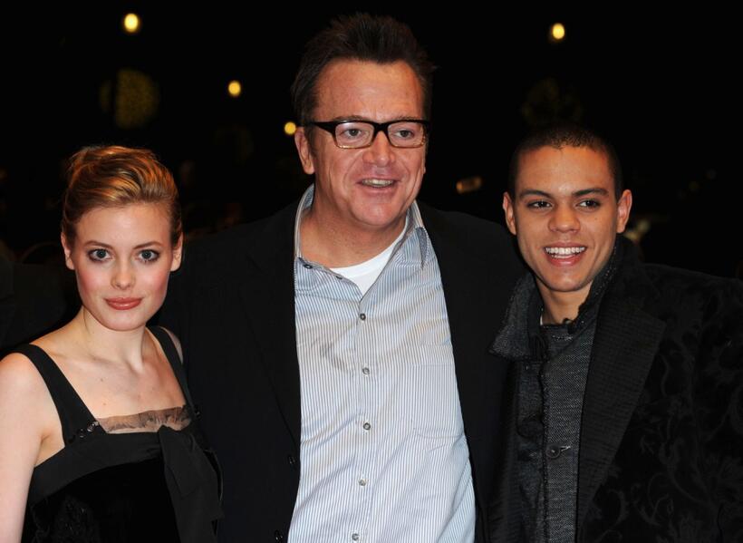 Gillian Jacobs, Tom Arnold and Evan Ross at the premiere of "Gardens Of The Night" during the 58th Berlinale Film Festival.