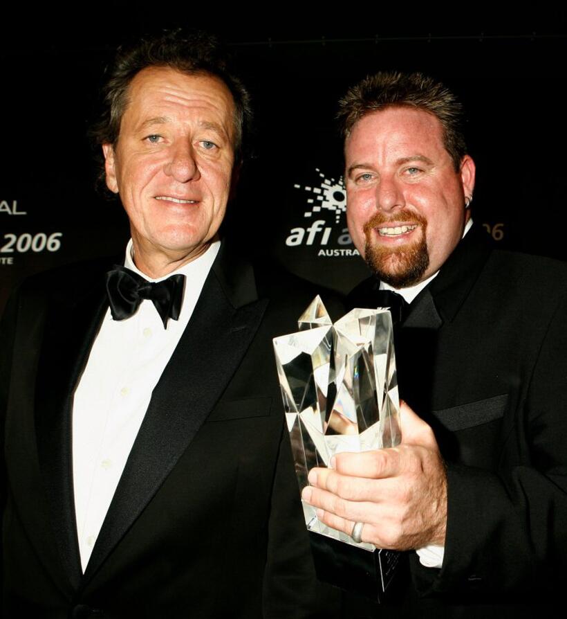 Geoffrey Rush and Shane Jacobson at the L'Oreal Paris 2006 AFI Awards.