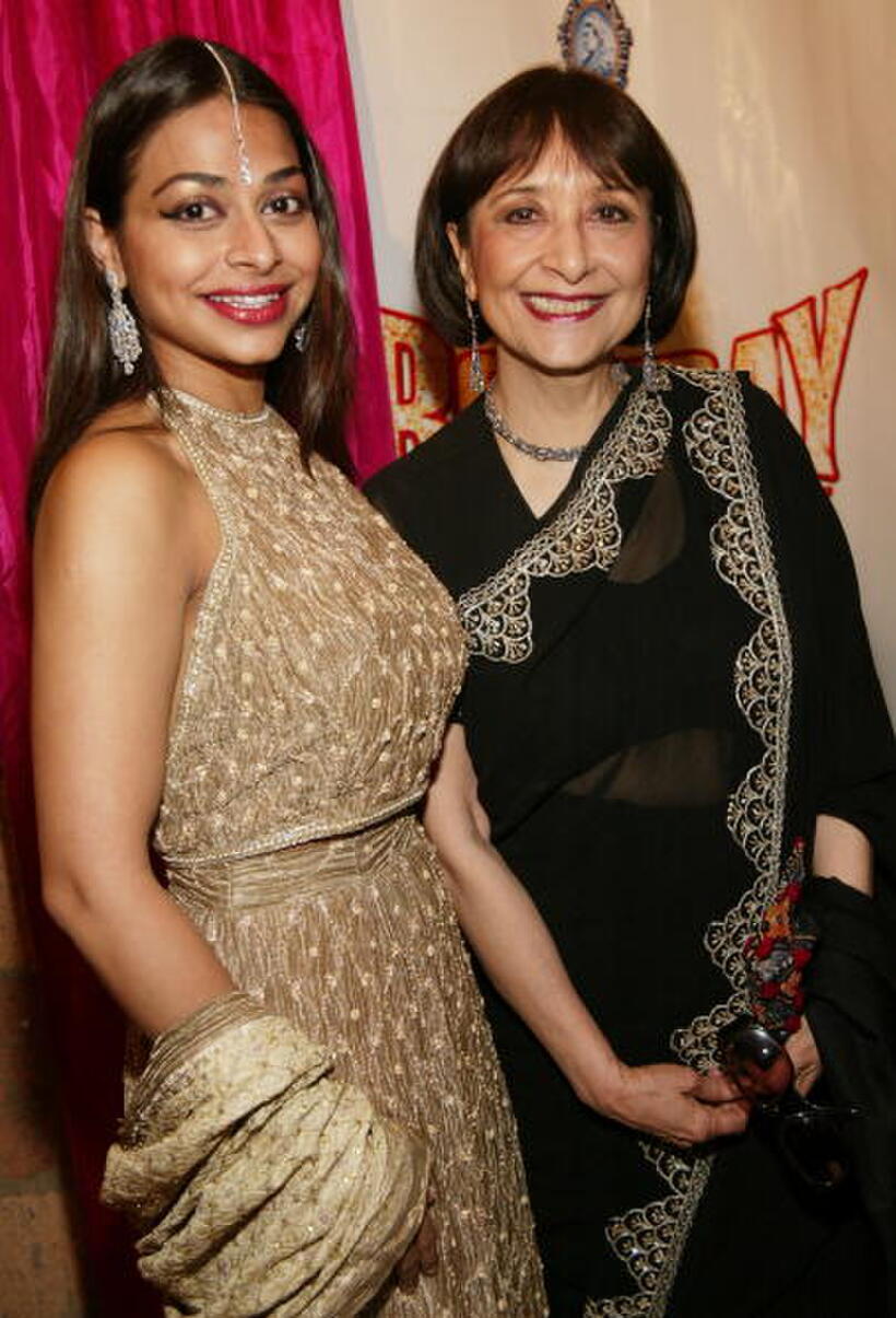 Madhur Jaffrey and Ayesha Dharker at the "Bombay Dreams" opening night after-party.