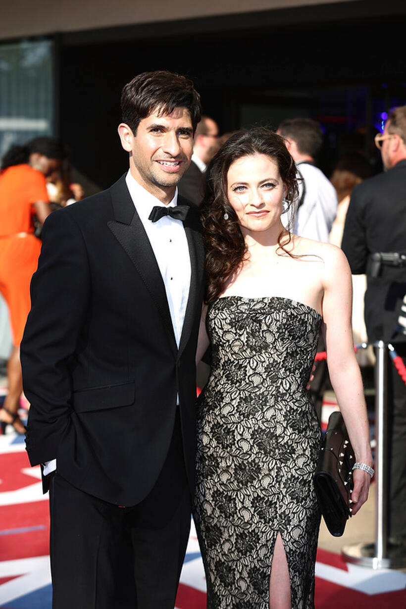 Raza Jaffrey and Lara Pulver at the 2012 Arqiva British Academy Television Awards.