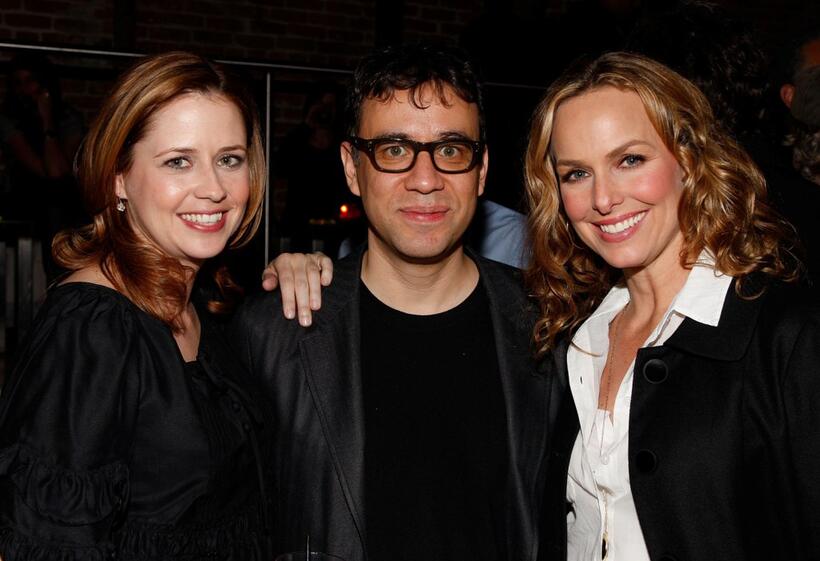 Jenna Fischer, Fred Armisen and Melora Hardin at the after party of the Gen Art Screening of "The Promotion."