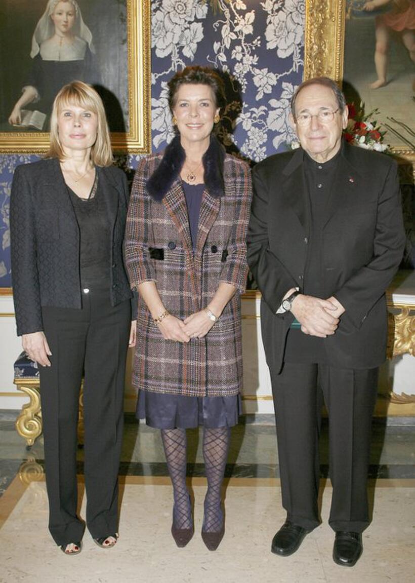 Robert Hossein, Princess Caroline of Hanover and Candice Patou at the Monaco National Day Celebrations.