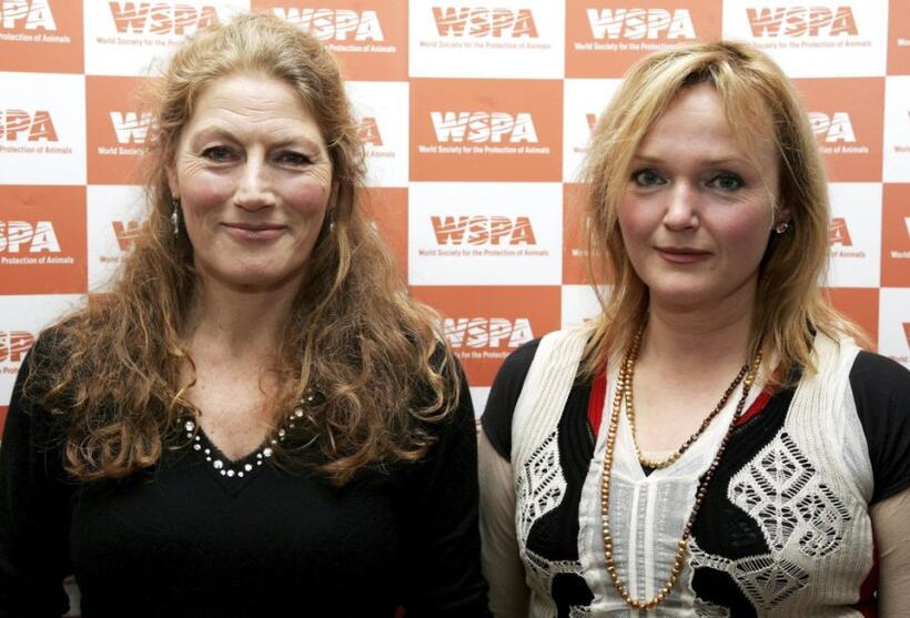 Geraldine James and Miranda Richardson at the "Celebs Stand Up For Animals" performance.