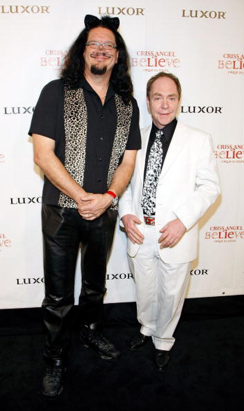 Penn Jillette and Teller at the gala premiere of "Criss Angel Believe."