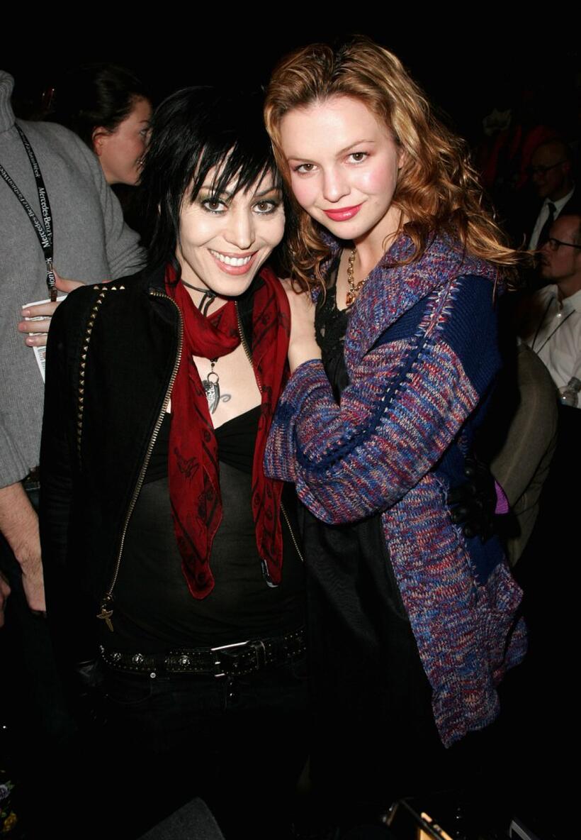 Joan Jett and Amber Tamblyn at the Anna Sui Fall 2007 fashion show during the Mercedes-Benz Fashion Week.
