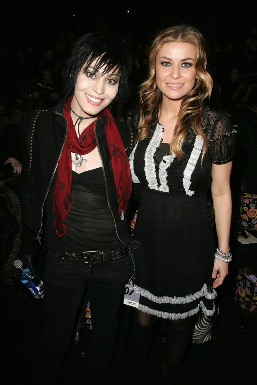 Joan Jett and Carmen Electra at the Anna Sui Fall 2007 fashion show during the Mercedes-Benz Fashion Week.