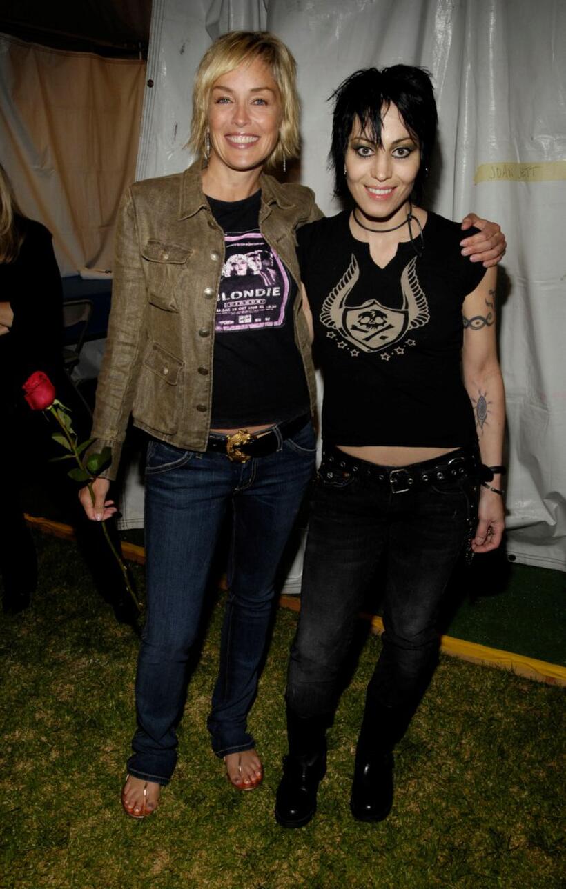 Sharon Stone and Joan Jett at the LA Pride Festival Main Stage.