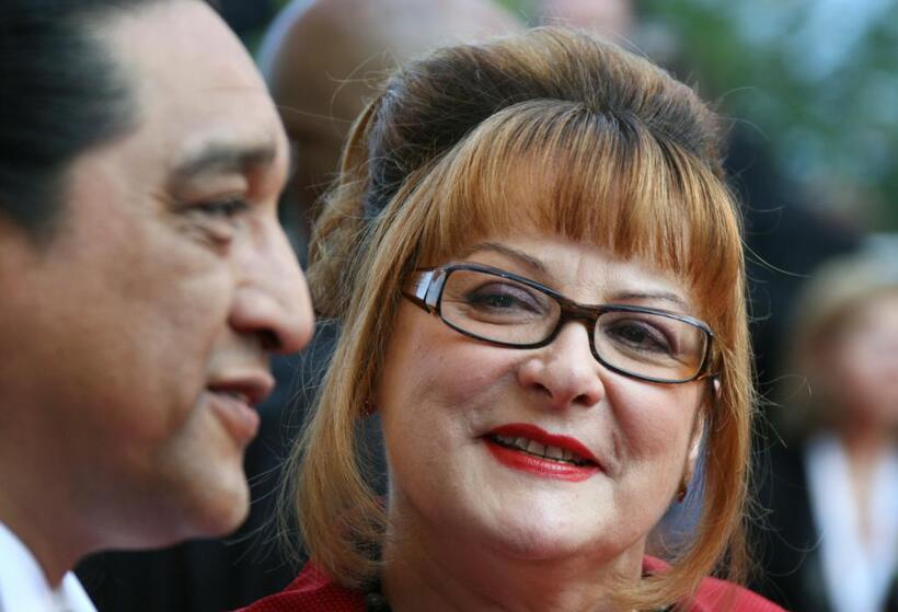 Josiane Balasko and actor George Aguilar at the screening of their film "No Country for Old Men" at the 60th edition of the Cannes Film Festival.