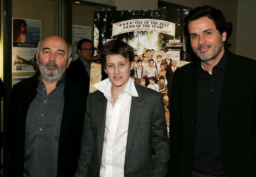 Gerard Jugnot, Jean-Baptiste Maunier and Christophe Barratier at the premiere of "The Chorus."