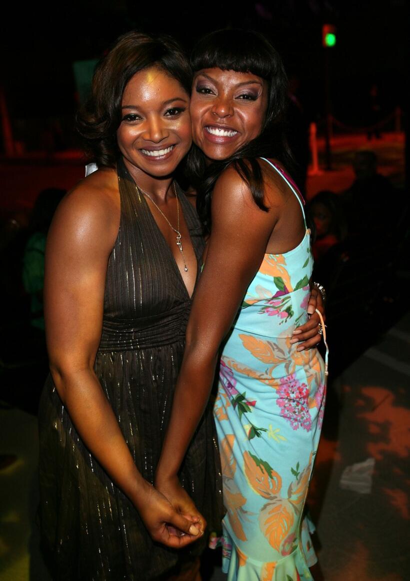 Tamala Jones and Taraji P. Henson at the after party of "Whos Your Caddy."