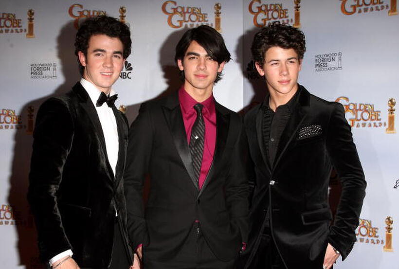 Kevin Jonas, Joe Jonas and Nick Jonas at the 66th Annual Golden Globe Awards.