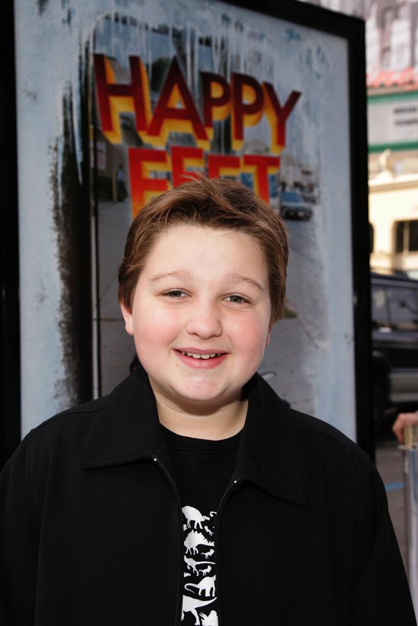 Angus T. Jones at the premiere of "Happy Feet."