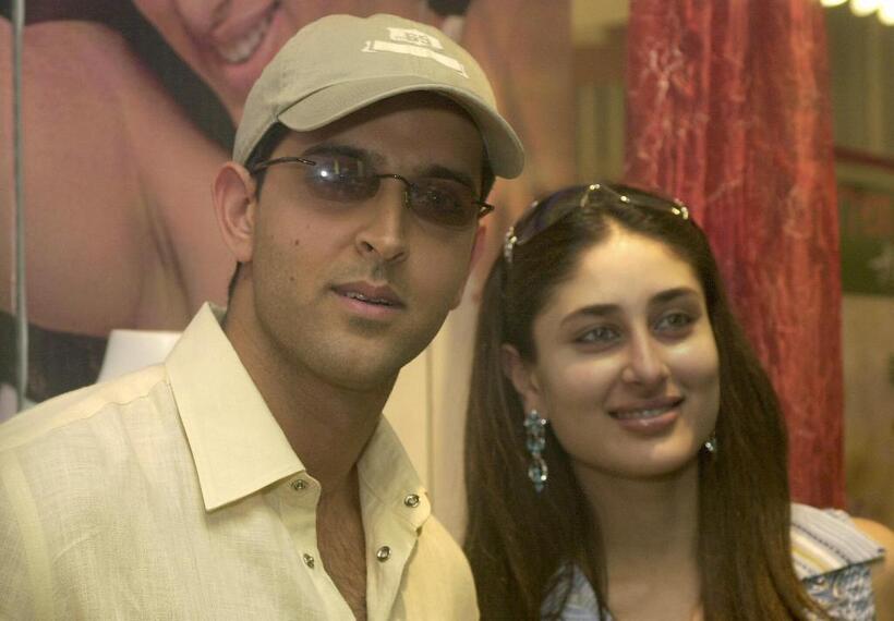 Hrithik Roshan and Kareena Kapoor at the launch of a new range of fashion and clothing accessories.