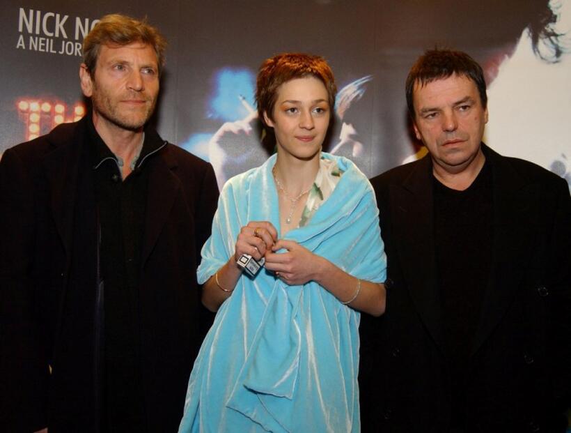 Tcheky Karyo, Nutsa Kukhiandize and Neil Jordan at the premiere of "The Good Thief."