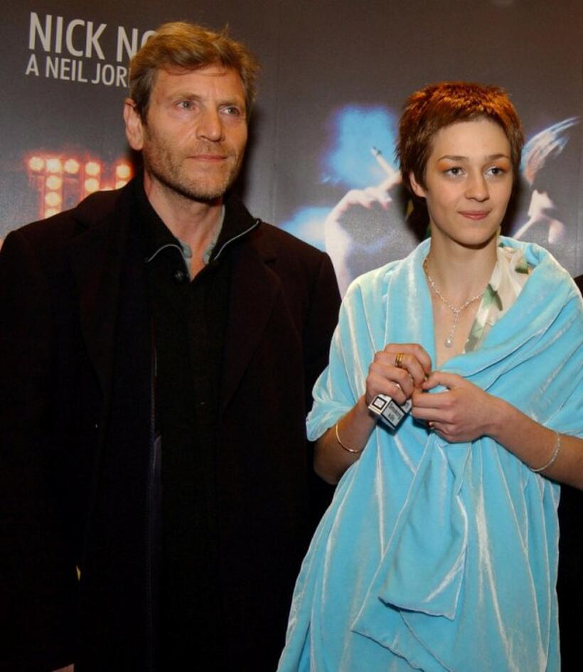 Tcheky Karyo and Nutsa Kukhiandize at the premiere of "The Good Thief."