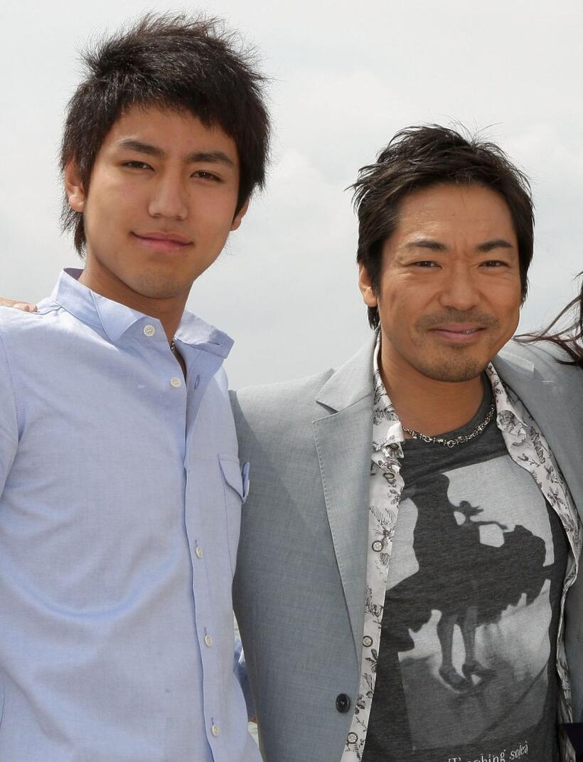 Yu Koyanagi and Teruyuki Kagawa at the cast photocall of "Tokyo Sonata" during the 61st International Cannes Film Festival.
