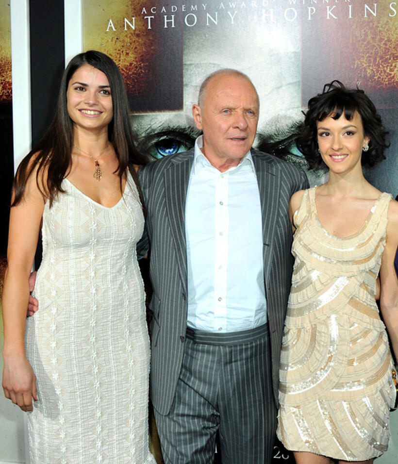 Marija Karan, Sir Anthony Hopkins and Marta Gastini at the California premiere of "The Rite."
