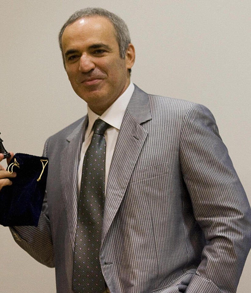 Garry Kasparov at the press conference of Chess Foundation Launch in Valencia.
