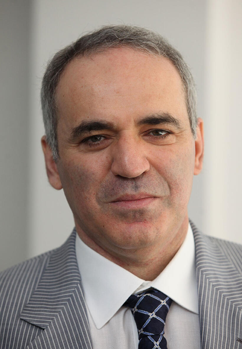 Garry Kasparov at the press conference of Chess Foundation Launch in Valencia.