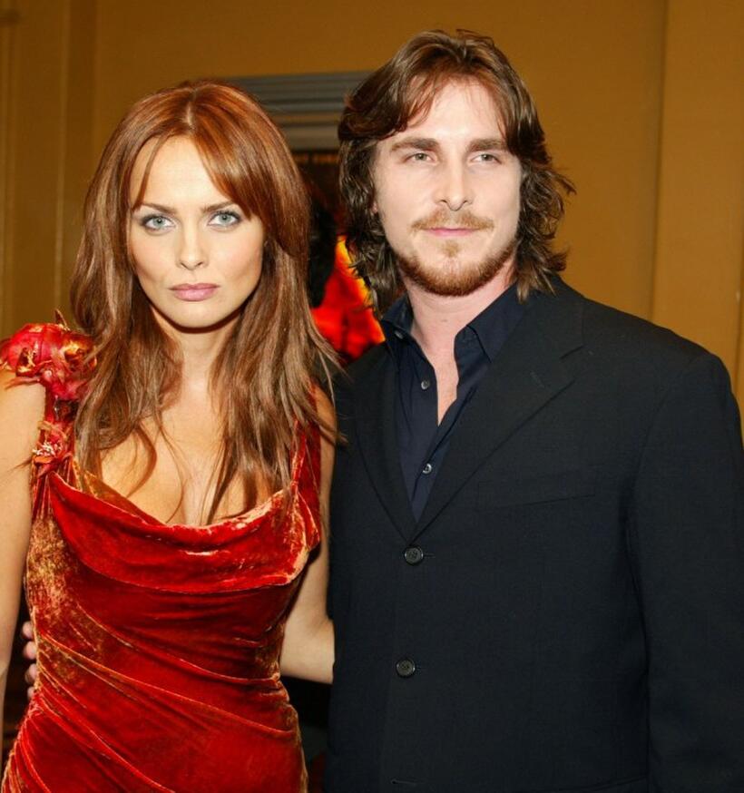 Izabella Scorupco and Christian Bale at the premiere of "Reign of Fire."