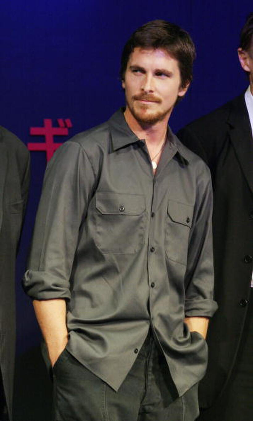 Christian Bale at the "Batman Begins" Japan Press Conference.