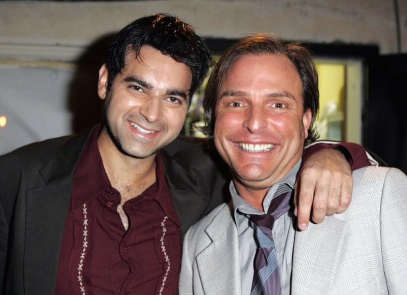 Reef Karim and Michael Holdaway at the Laughter Heals Foundation and Stockholm Kristall Vodka "Healing Through Laughter" a cocktail event.