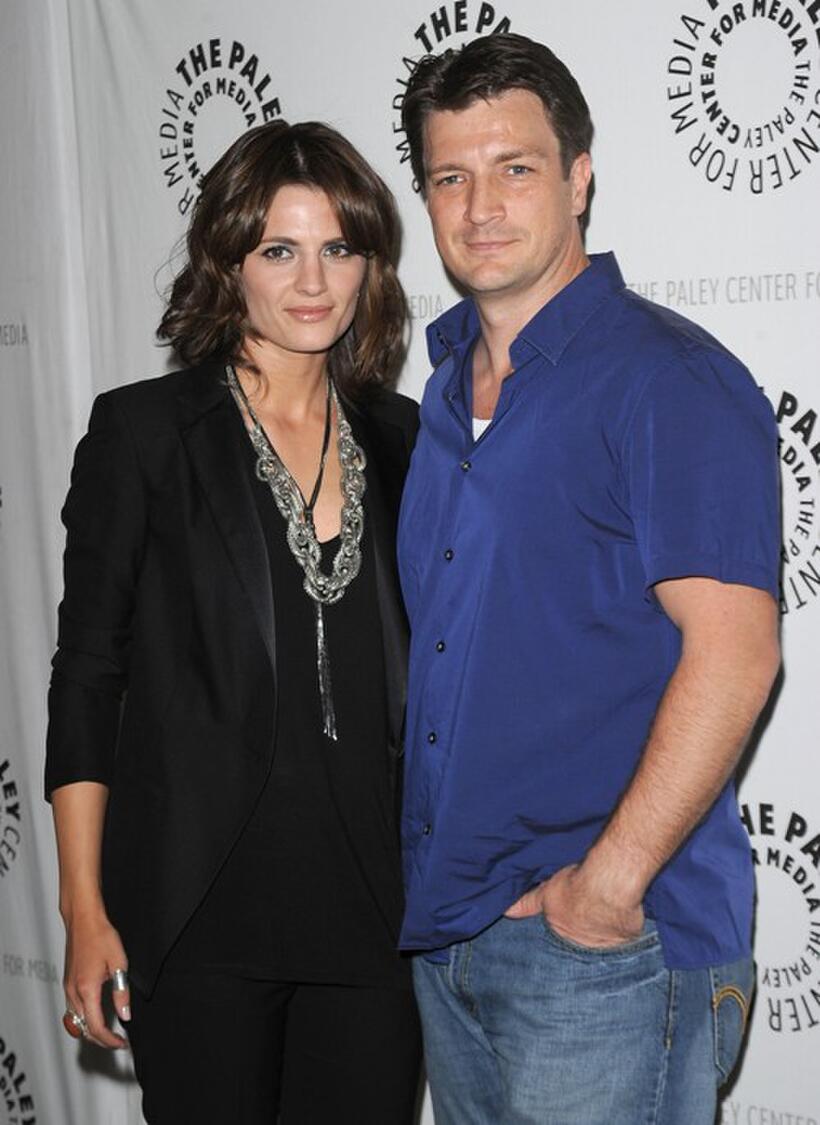 Stana Katic and Nathan Fillion at the Paley presentation of "Castle."