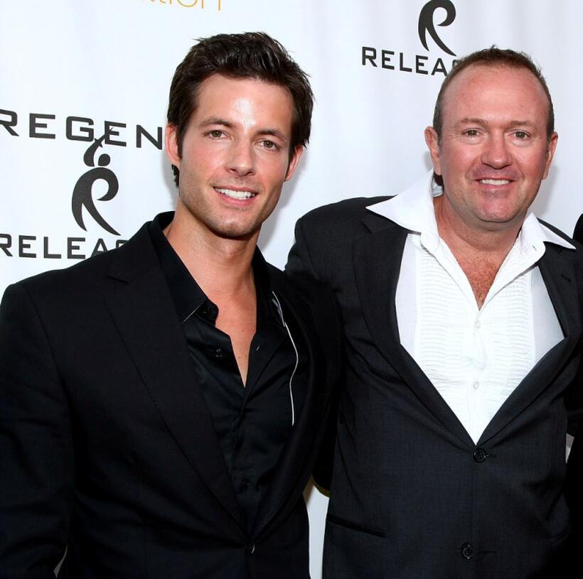 Philipp Karner and director C. Jay Cox at the premiere of "Kiss the Bride."