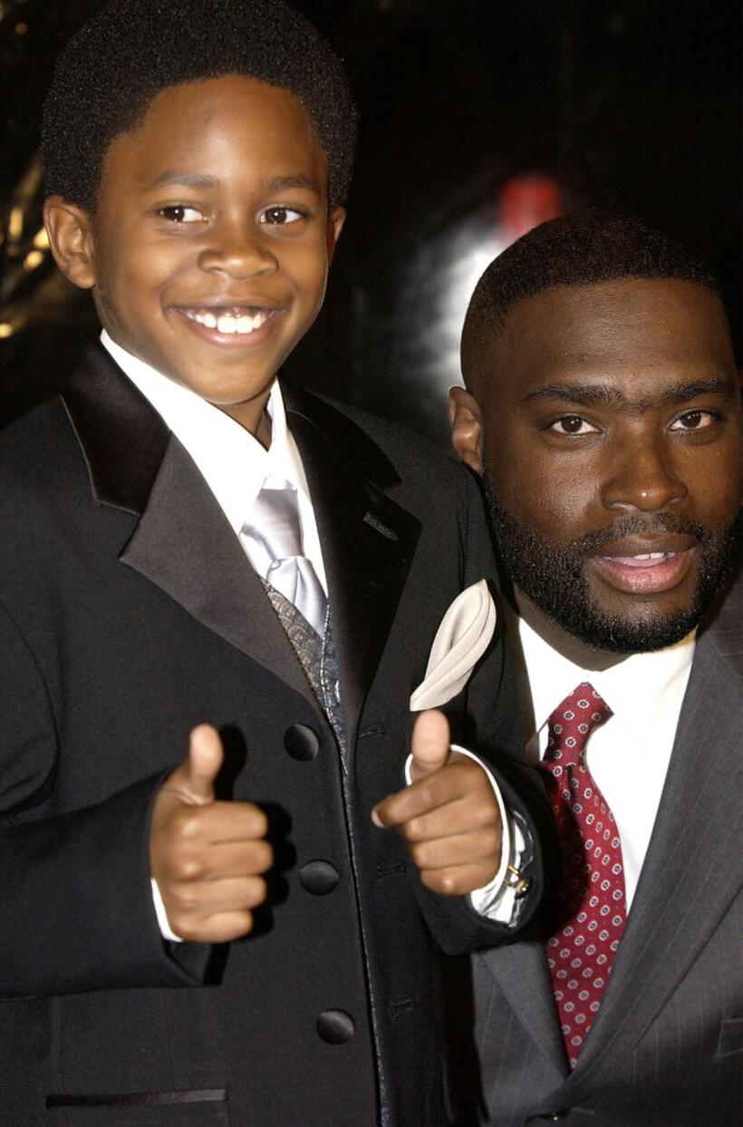 Malcolm David Kelley and Antwone Fisher at the premiere of "Antwone Fisher."