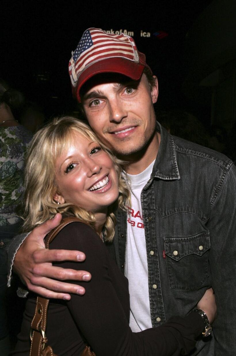 Courtney Peldon and Joey Kern at the premiere "Across The Hall" after party.